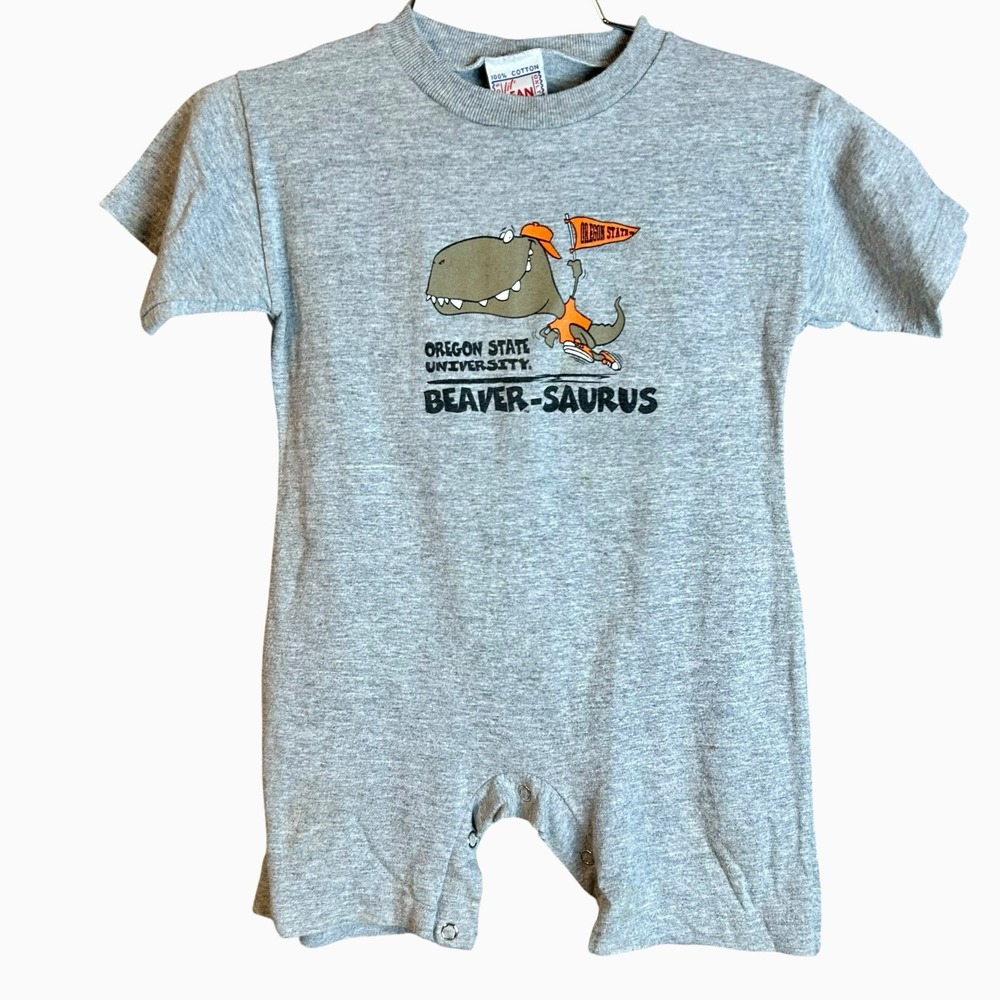VINTAGE OREGON STATE UNIVERSITY BABY 24 MONTHS BEAVER-SAURUS DINOSAUR 90s